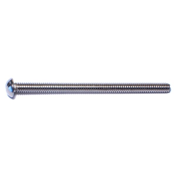 Midwest Fastener 1/4"-20 x 4 in Slotted Round Machine Screw, Plain 18-8 Stainless Steel, 25 PK 50665 - main